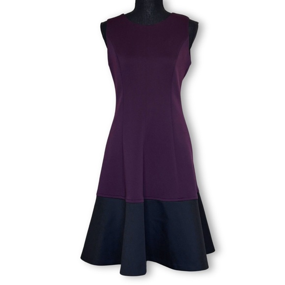 Calvin Klein Dresses & Skirts - Calvin Klein Purple and Black Midi Dress